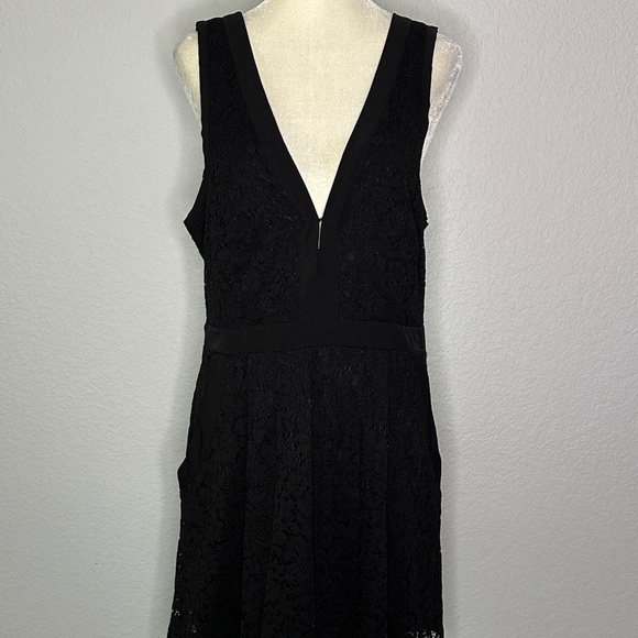 Free People Lovely in Lace Elegant Black Lace Fit and Flare Mini Dress Medium - Picture 3 of 15